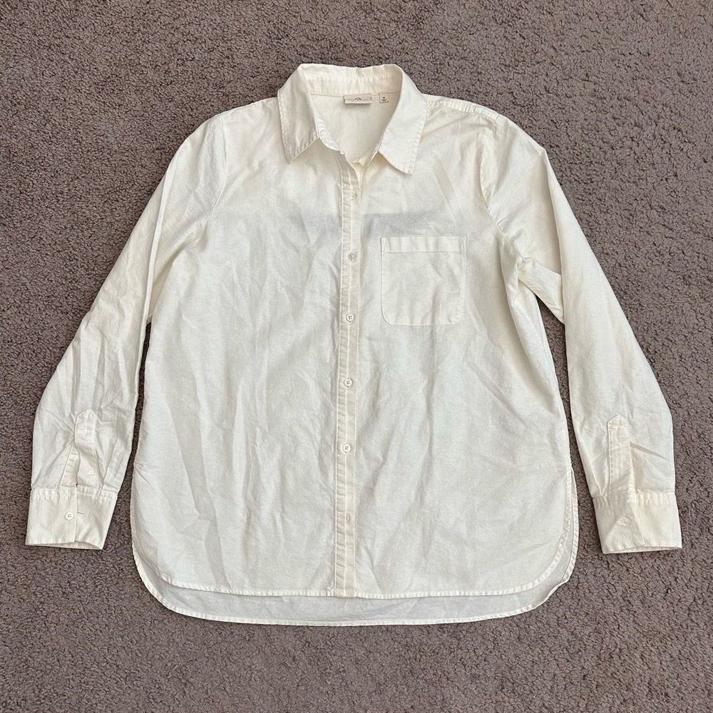 AG Adriano Goldschmied Back Cut Out Button Up Shirt Womens M